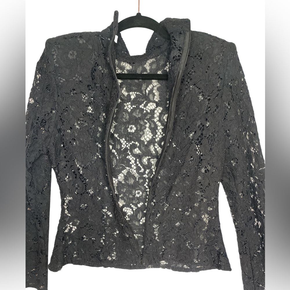 NWOT Zara Black Lace/Crochet Top Size S - Picture 4 of 5
